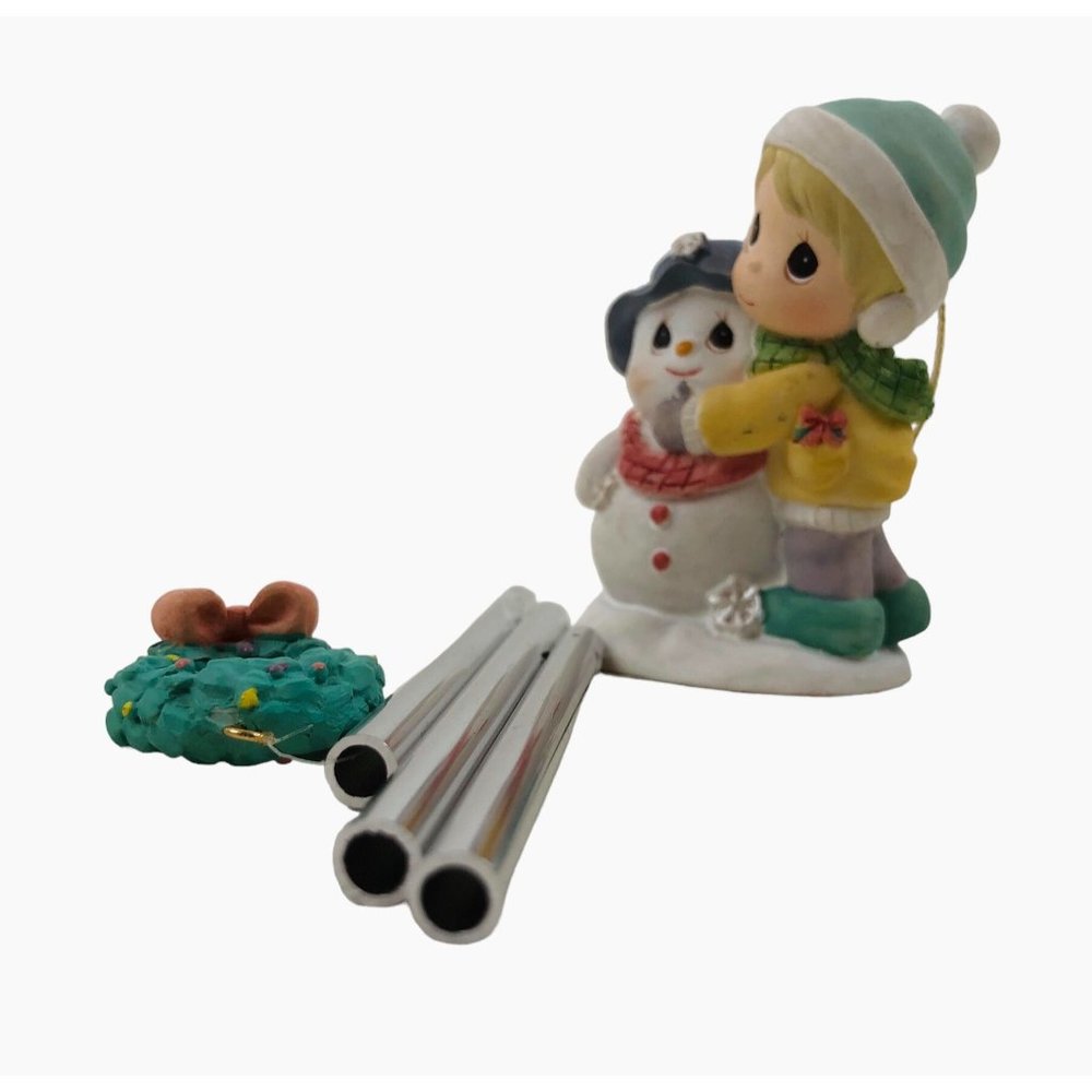 Precious Moments Snowman Girl Windchime Enesco 672289 Resin 1999 Ornament